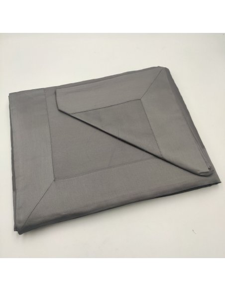 Completo letto raso di cotone grigio scuro