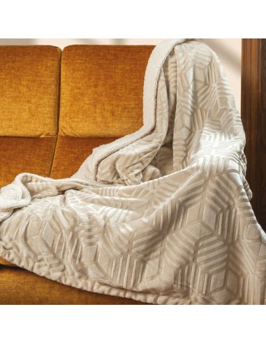 Oslo plaid flanel jacquard + retro sherpa 130x160 ACCA 24 Plaid-coperte