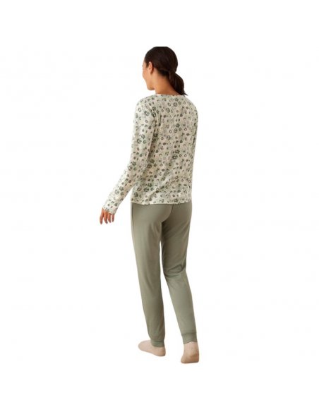 Pigiama donna interlock di cotone con giacca