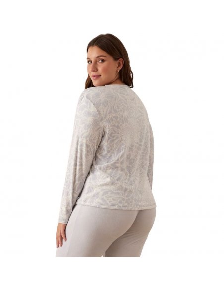 Pigiama serafino in morbido velluto elastico PROMISE Pigiami Invernali Donna