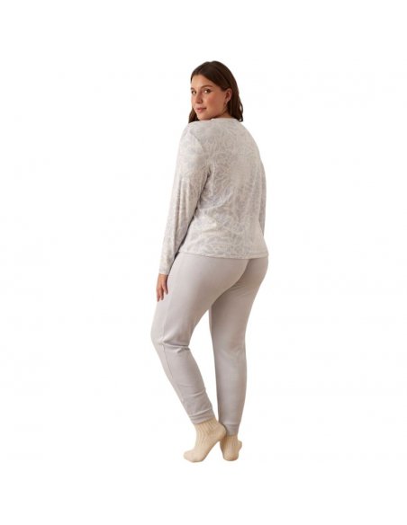 Pigiama serafino in morbido velluto elastico PROMISE Pigiami Invernali Donna