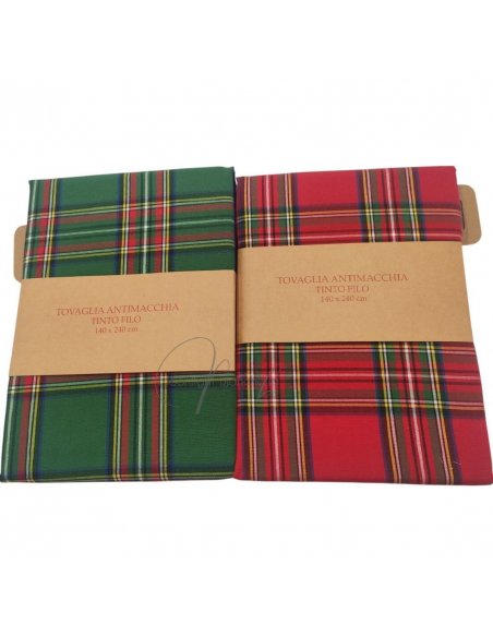 Tartan tovaglia antimacchia x12 tinto in filo