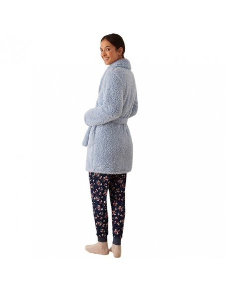 Pigiama donna cotone modal con vestaglia teddy