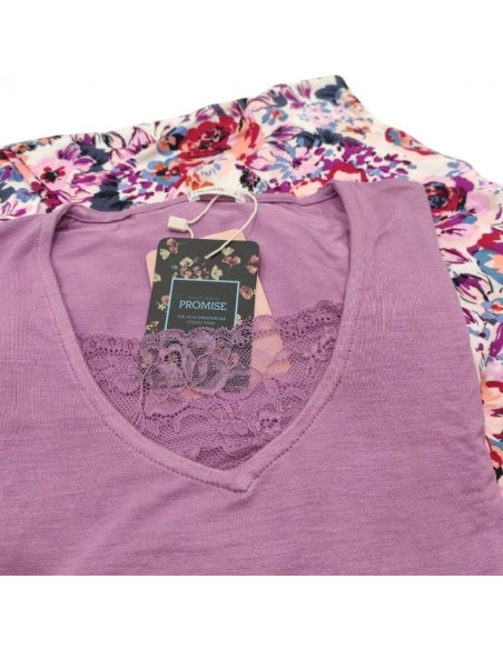 Pigiama donna cotone modal collo v
