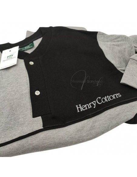 Pigiama serafino bicolore caldo cotone HENRY COTTON'S Pigiami Invernali Uomo