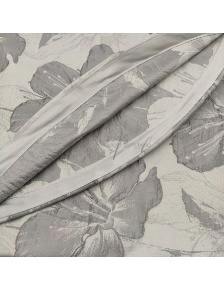 Floreal copriletto matrimoniale jacquard goffrato grigio