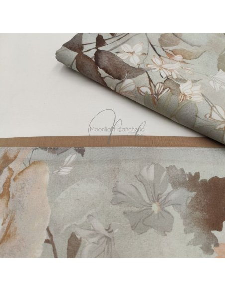 Flores completo letto cotone con balza e federe raso