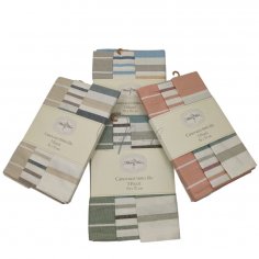 Set 3 canovacci cucina cotone tinto in filo