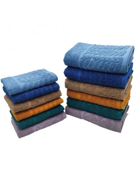 1+1 asciugamani spugna bordo jacquard