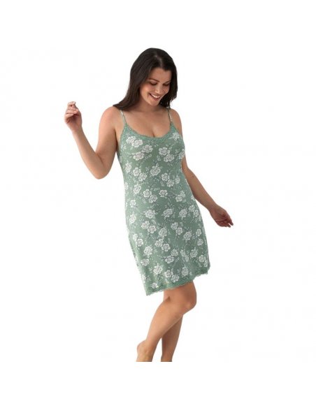 Camicia bretelline con pizzo in cotone modal