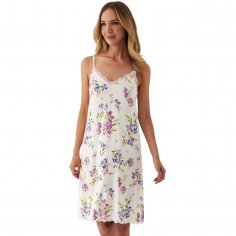 Camicia bretelline con pizzo in cotone modal