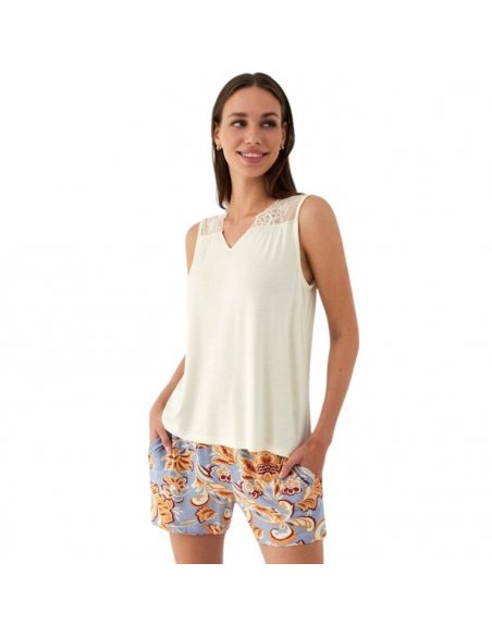 Pigiama corto spalla larga in cotone modal PROMISE Pigiami Estivi Donna
