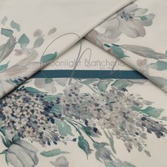 Anabel completo letto cotone con balza e federe raso
