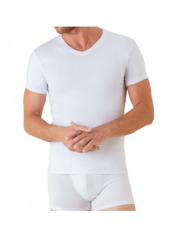Amleto T-shirt collo V in cotone bielastico FERRUCCI UNDERWEAR Intimo Uomo