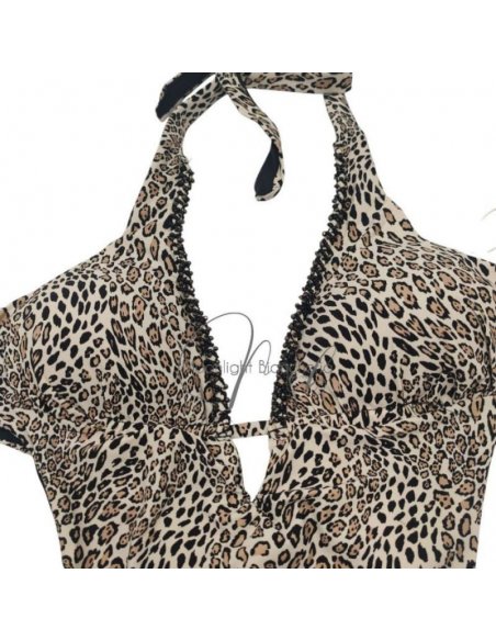 Kajal monokini + pareo-foulard chiffon