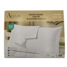 Coppia copriguanciale cotone con zip