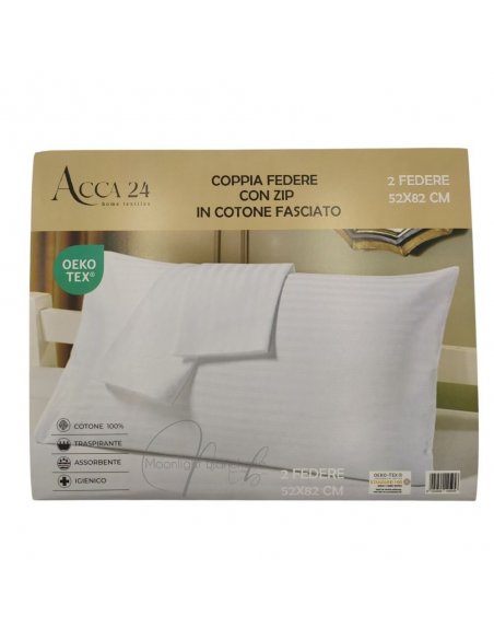 Coppia copriguanciale cotone con zip