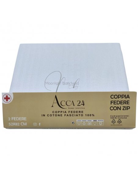 Coppia copriguanciale cotone con zip