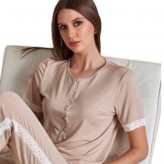 Pigiama lungo mezza manica viscosa LUNATICA Pigiami Estivi Donna