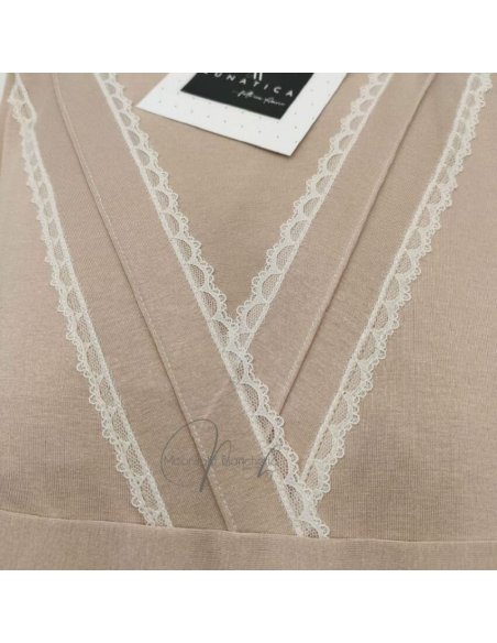 Vestaglia classica in viscosa con pizzo