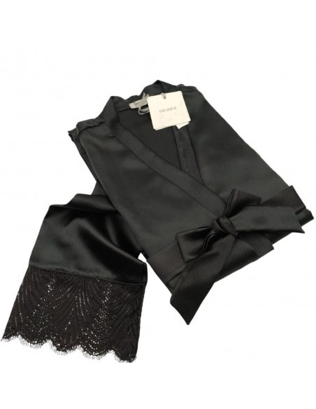 Kimono raso e pizzo