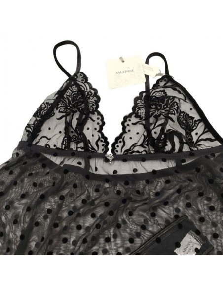 Baby doll voile e pizzo con brasiliana