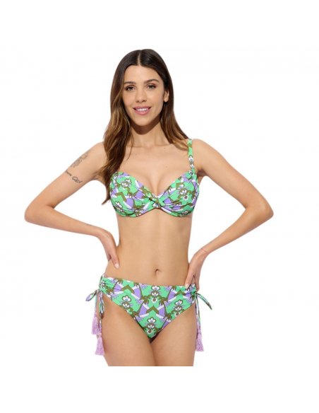 St.Tropez bikini ferretto D + pareo-foulard chiffon