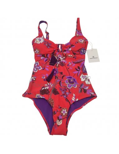 Evody intero corallo + pareo-foulard chiffon