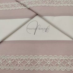 Macramè completo letto cotone con applicazione