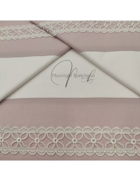 Macramè completo letto cotone con applicazione