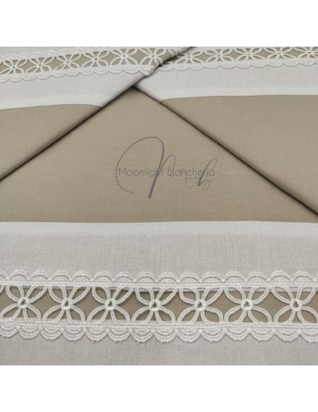 Macramè completo letto puro cotone colorato