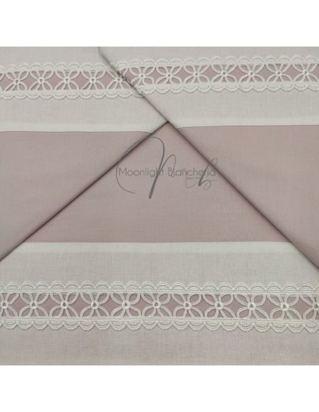 Macramè completo letto puro cotone colorato